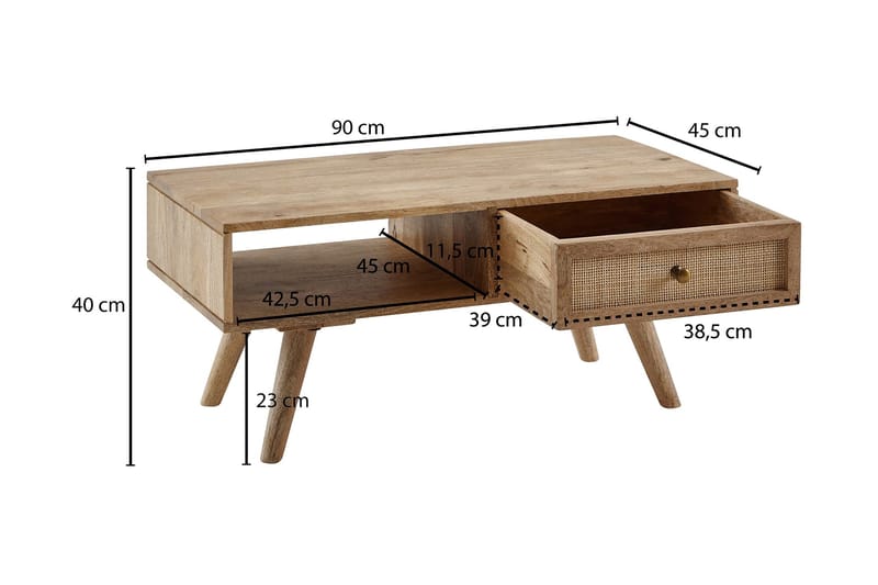 SENECA Soffbord 45 cm Brun - Möbler - Vardagsrum - Soffbord & vardagsrumsbord - Soffbord