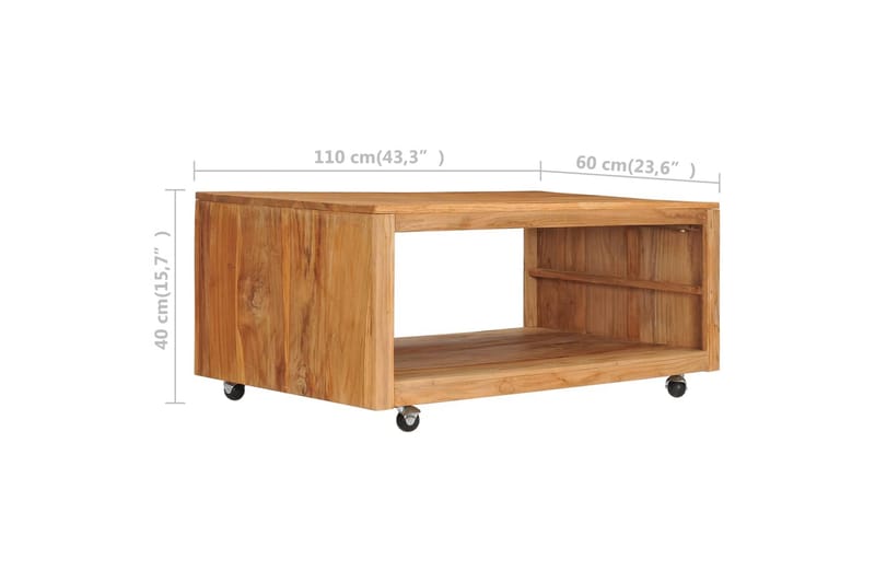 Soffbord 110x60x40 cm massiv teak - Brun - Möbler - Vardagsrum - Soffbord & vardagsrumsbord - Soffbord