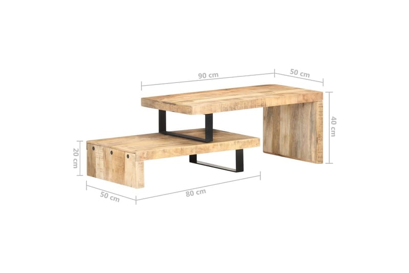 Soffbord 2 st massivt mangoträ - Brun - Möbler - Vardagsrum - Soffbord & vardagsrumsbord - Soffbord