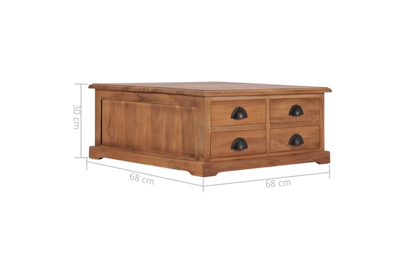 Soffbord 68x68x30 cm massiv teak - Brun - Möbler - Vardagsrum - Soffbord & vardagsrumsbord - Soffbord