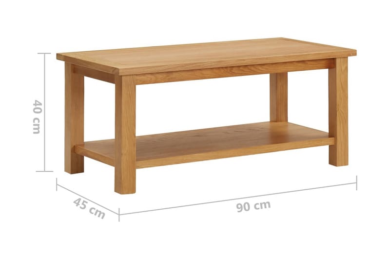 Soffbord 90x45x40 cm massiv ek - Brun - Möbler - Vardagsrum - Soffbord & vardagsrumsbord - Soffbord