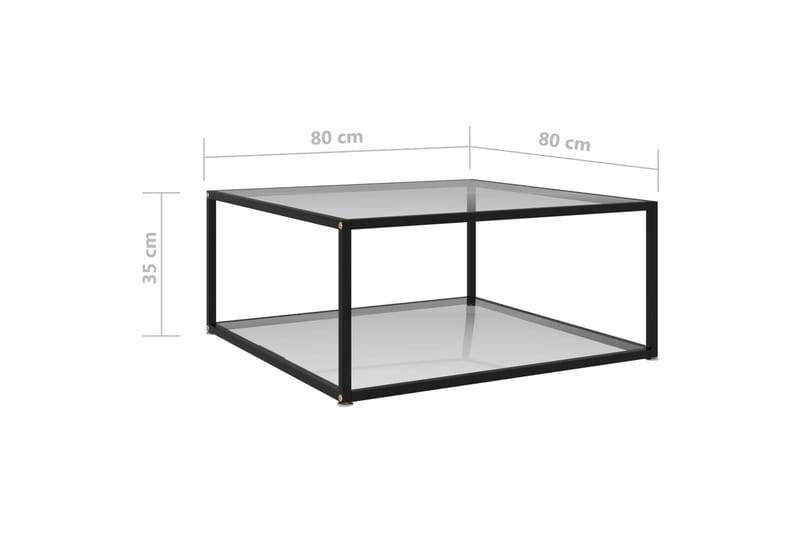 Soffbord genomskinligt 80x80x35 cm härdat glas - Möbler - Vardagsrum - Soffbord & vardagsrumsbord - Soffbord