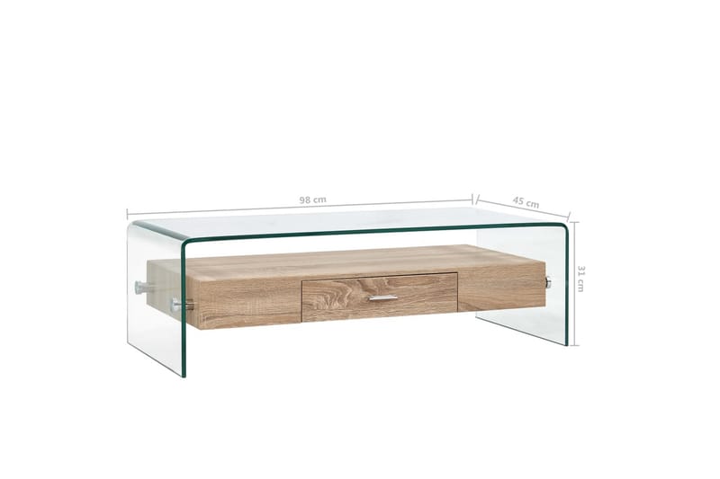 Soffbord genomskinligt 98x45x31 cm härdat glas - Möbler - Vardagsrum - Soffbord & vardagsrumsbord - Soffbord