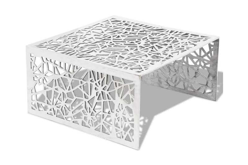 Soffbord geometrisk design aluminium silver - Silver - Möbler - Vardagsrum - Soffbord & vardagsrumsbord - Soffbord