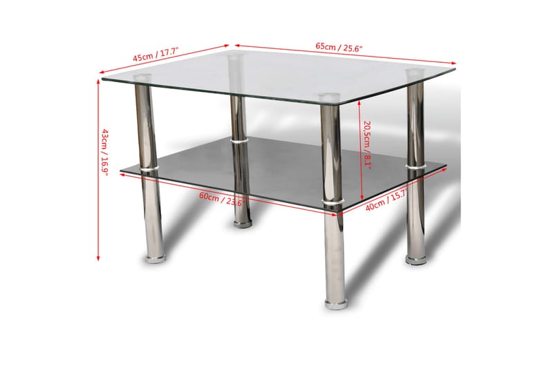 Soffbord glas 2 nivåer - Möbler - Vardagsrum - Soffbord & vardagsrumsbord - Soffbord