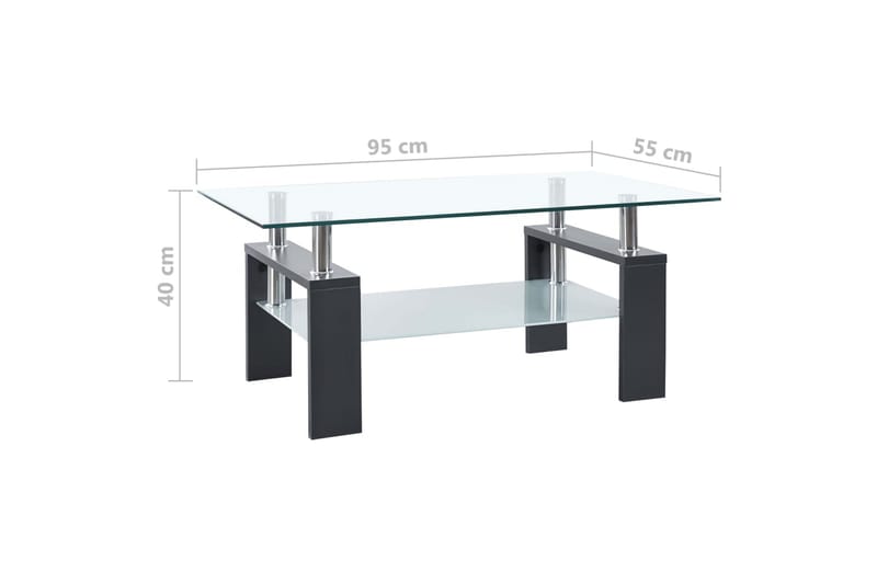 Soffbord grå och transparent 95x55x40 cm härdat glas - Möbler - Vardagsrum - Soffbord & vardagsrumsbord - Soffbord