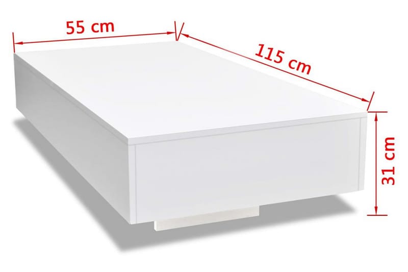 Soffbord högglans vit - Vit - Möbler - Vardagsrum - Soffbord & vardagsrumsbord - Soffbord