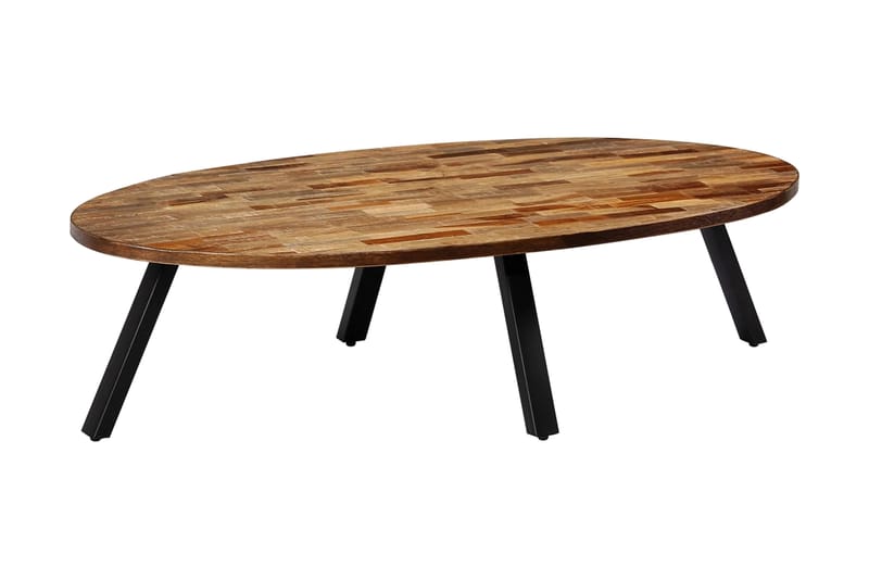 Soffbord massiv återvunnen teak oval 120x60x30 cm - Brun - Möbler - Vardagsrum - Soffbord & vardagsrumsbord - Soffbord