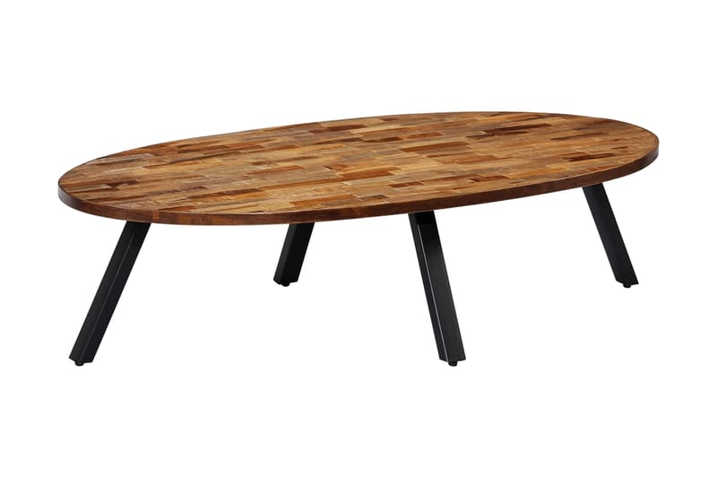 Soffbord massiv återvunnen teak oval 120x60x30 cm - Brun - Möbler - Vardagsrum - Soffbord & vardagsrumsbord - Soffbord