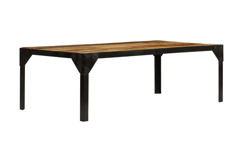 Soffbord massivt grovt mangoträ och stål 110 cm - Brun - Soffbord - Bord