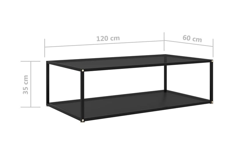 Soffbord svart 120x60x35 cm härdat glas - Möbler - Vardagsrum - Soffbord & vardagsrumsbord - Soffbord