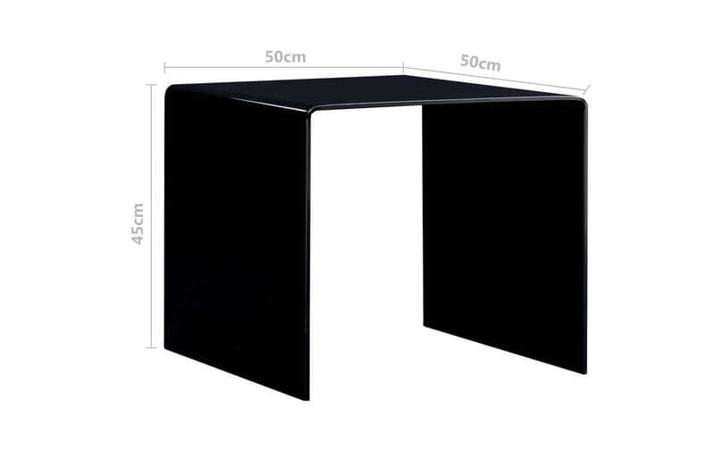 Soffbord svart 50x50x45 cm härdat glas - Soffbord - Bord
