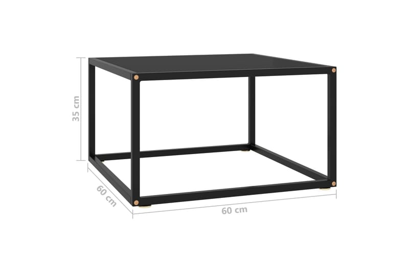 Soffbord svart med svart glas 60x60x35 cm - Möbler - Vardagsrum - Soffbord & vardagsrumsbord - Soffbord