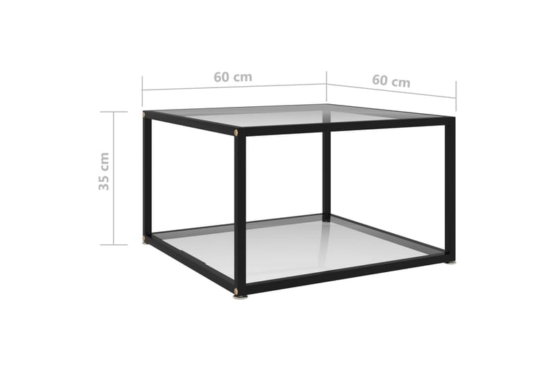 Soffbord transparent 60x60x35 cm härdat glas - Möbler - Vardagsrum - Soffbord & vardagsrumsbord - Soffbord