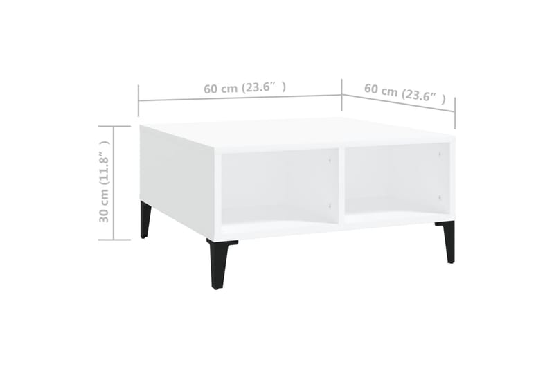 Soffbord vit 60x60x30 cm spånskiva - Vit - Möbler - Vardagsrum - Soffbord & vardagsrumsbord - Soffbord