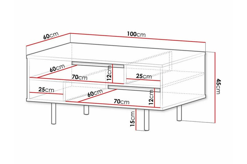 Staffin Soffbord 60 cm Svart - Möbler - Vardagsrum - Soffbord & vardagsrumsbord - Soffbord