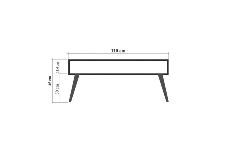 STENBYN Soffbord 110 cm med Förvaring Hylla Två Natur - Möbler - Vardagsrum - Soffbord & vardagsrumsbord - Soffbord