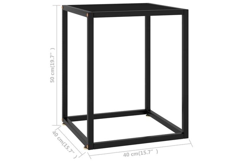 Soffbord svart med svart glas 40x40x50 cm - Svart - Möbler - Vardagsrum - Soffbord & vardagsrumsbord - Soffbord