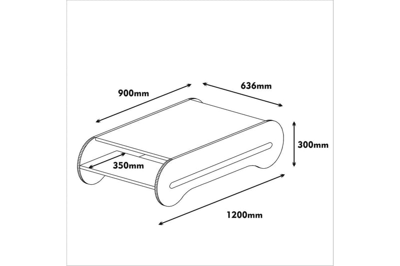 VARRED Soffbord 120 cm med Förvaring Hylla Brun/Krämvit - Möbler - Vardagsrum - Soffbord & vardagsrumsbord - Soffbord