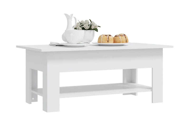 Soffbord vit 102x55x42 cm spånskiva - Vit - Möbler - Vardagsrum - Soffbord & vardagsrumsbord - Soffbord