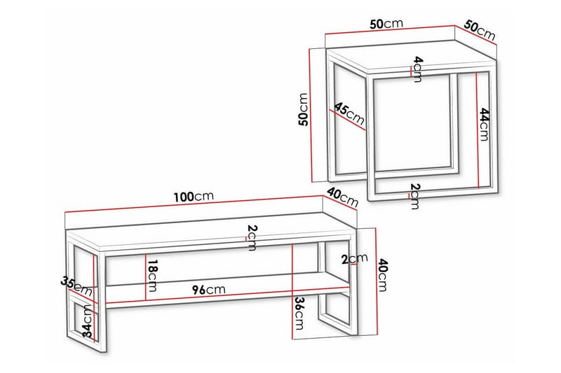 Wardner Soffbord 50 cm Svart - Möbler - Vardagsrum - Soffbord & vardagsrumsbord - Soffbord