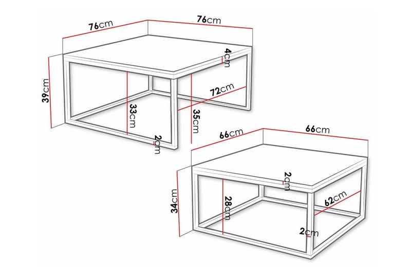 Wardner Soffbord 76 cm Svart - Möbler - Vardagsrum - Soffbord & vardagsrumsbord - Soffbord