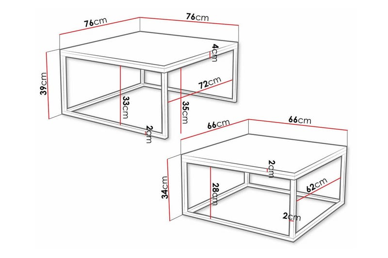 Wardner Soffbord 76 cm Svart - Möbler - Vardagsrum - Soffbord & vardagsrumsbord - Soffbord