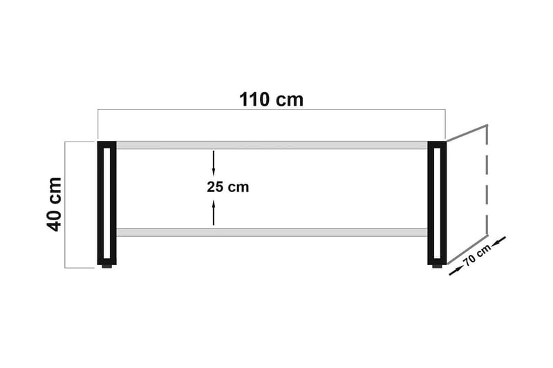 WARTA Soffbord 110 cm med Förvaring Hylla Trä/Svart - Trä/Svart - Möbler - Vardagsrum - Soffbord & vardagsrumsbord - Soffbord