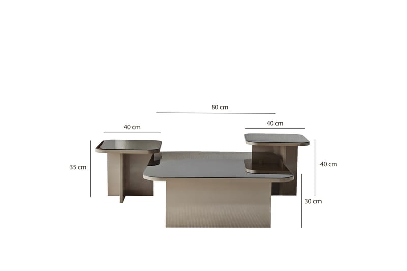 Waterloo Soffbord 80 cm Beige - Möbler - Vardagsrum - Soffbord & vardagsrumsbord - Soffbord