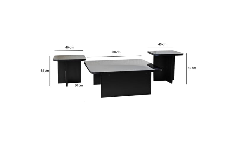 Waterloo Soffbord 80 cm Svart - Möbler - Vardagsrum - Soffbord & vardagsrumsbord - Soffbord