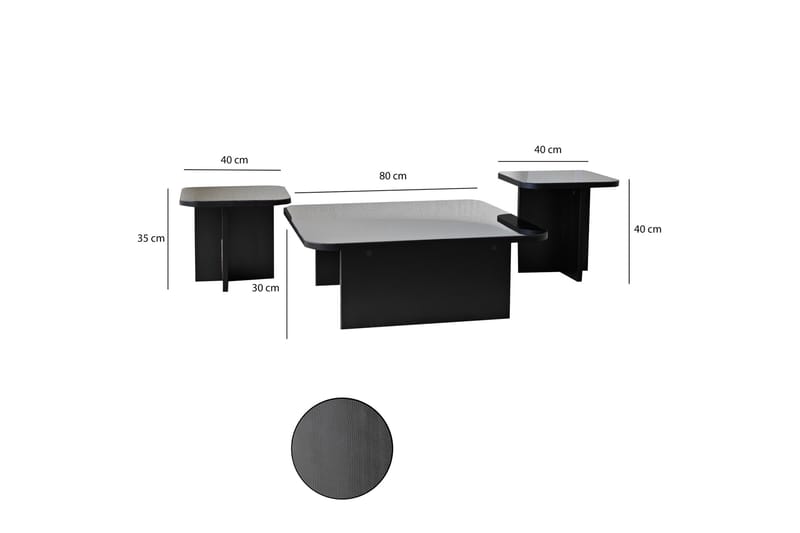 Waterloo Soffbord 80 cm Svart - Möbler - Vardagsrum - Soffbord & vardagsrumsbord - Soffbord