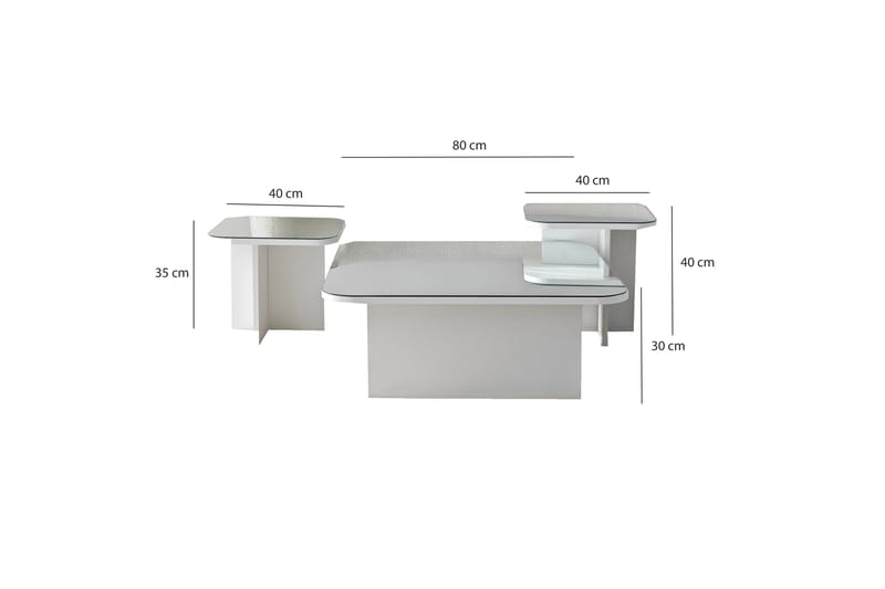 Waterloo Soffbord 80 cm Vit - Möbler - Vardagsrum - Soffbord & vardagsrumsbord - Soffbord