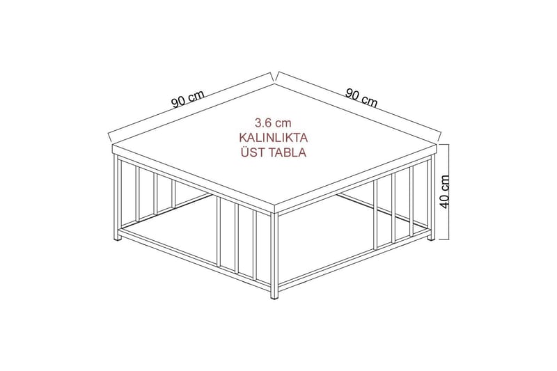 ZENN Soffbord 90x90 cm Vit/Guld - Möbler - Vardagsrum - Soffbord & vardagsrumsbord - Soffbord