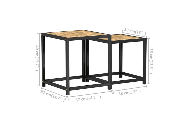 Tebord 2 st MDF svart och gul - Gul - Möbler - Vardagsrum - Soffbord & vardagsrumsbord - Soffbord