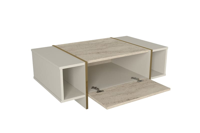 VEYRON Soffbord 104 cm Beige/Sandsten - Möbler - Vardagsrum - Soffbord & vardagsrumsbord - Soffbord