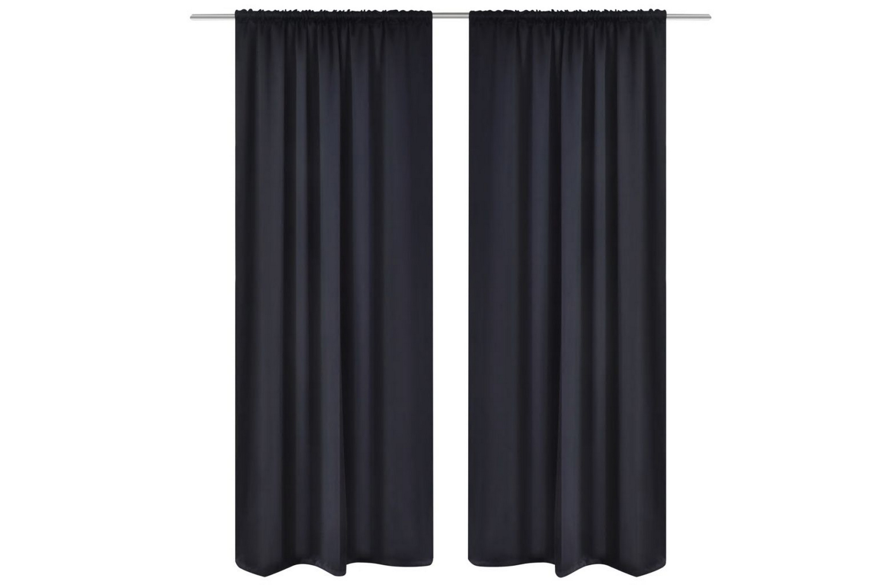 2-pack svarta gardiner med hyskupphängning 135×245 cm –