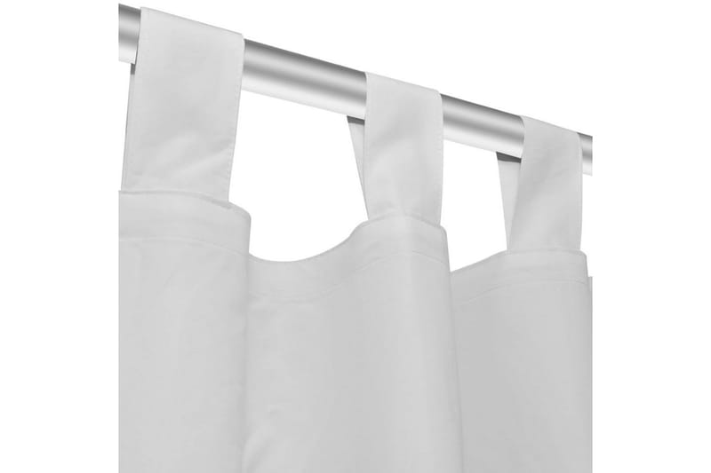 2-pack gardiner med öglor i vit microsatin 140x245 cm - Textilier & mattor - Gardiner & gardinupphängning