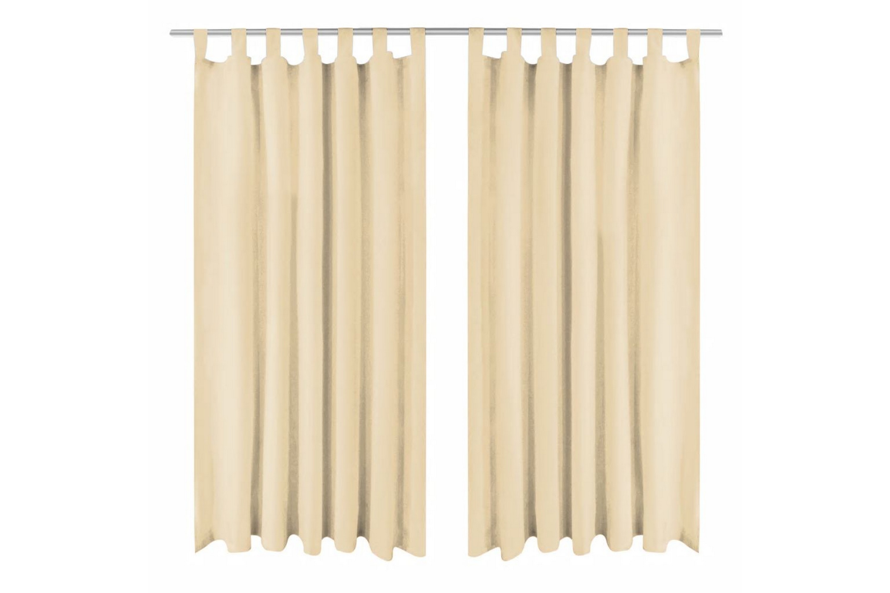 Gardiner i microsatin 2 st med öglor 140×225 cm beige – Beige