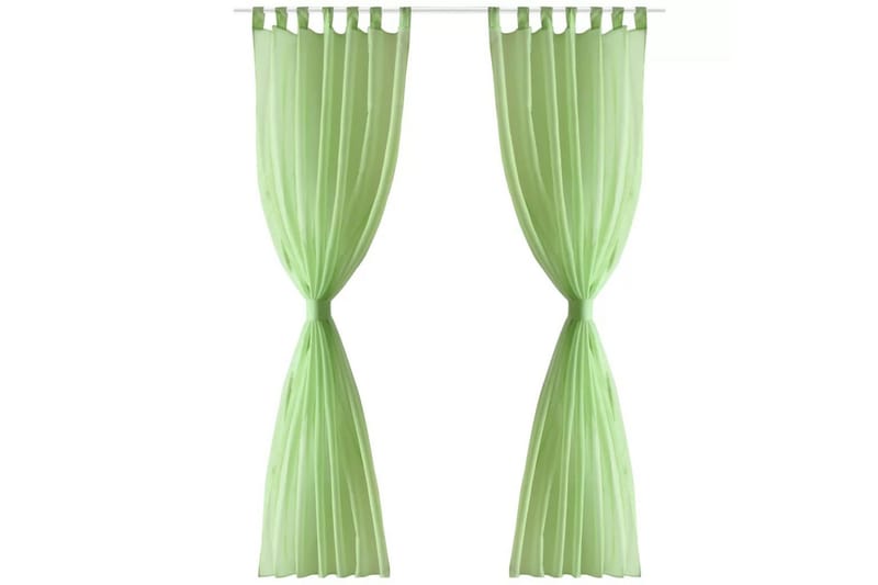 Genomskinlig gardin 140x175 cm 2-pack Apple Green - Textilier & mattor - Gardiner & gardinupphängning - Panelgardin