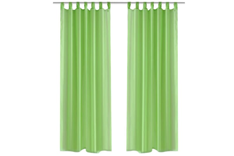 Genomskinlig gardin 140x175 cm 2-pack Apple Green - Textilier & mattor - Gardiner & gardinupphängning - Panelgardin