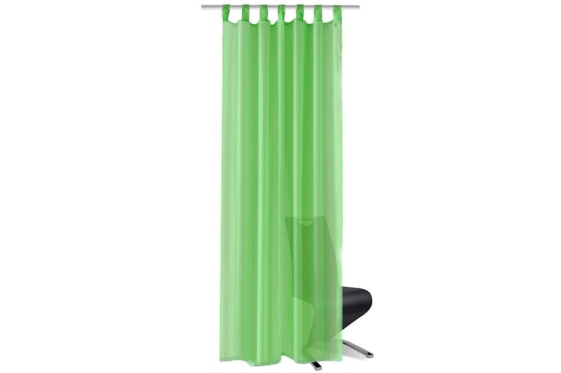 Genomskinlig gardin 140x225 cm 2-pack Apple Green - Grön - Textilier & mattor - Gardiner & gardinupphängning - Panelgardin