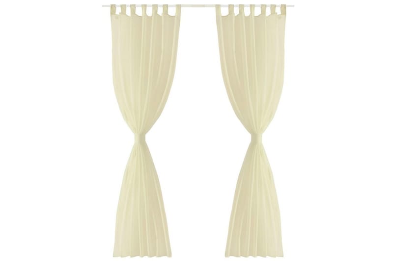 Genomskinlig gardin 140x225 cm 2-pack Creme - Textilier & mattor - Gardiner & gardinupphängning - Panelgardin