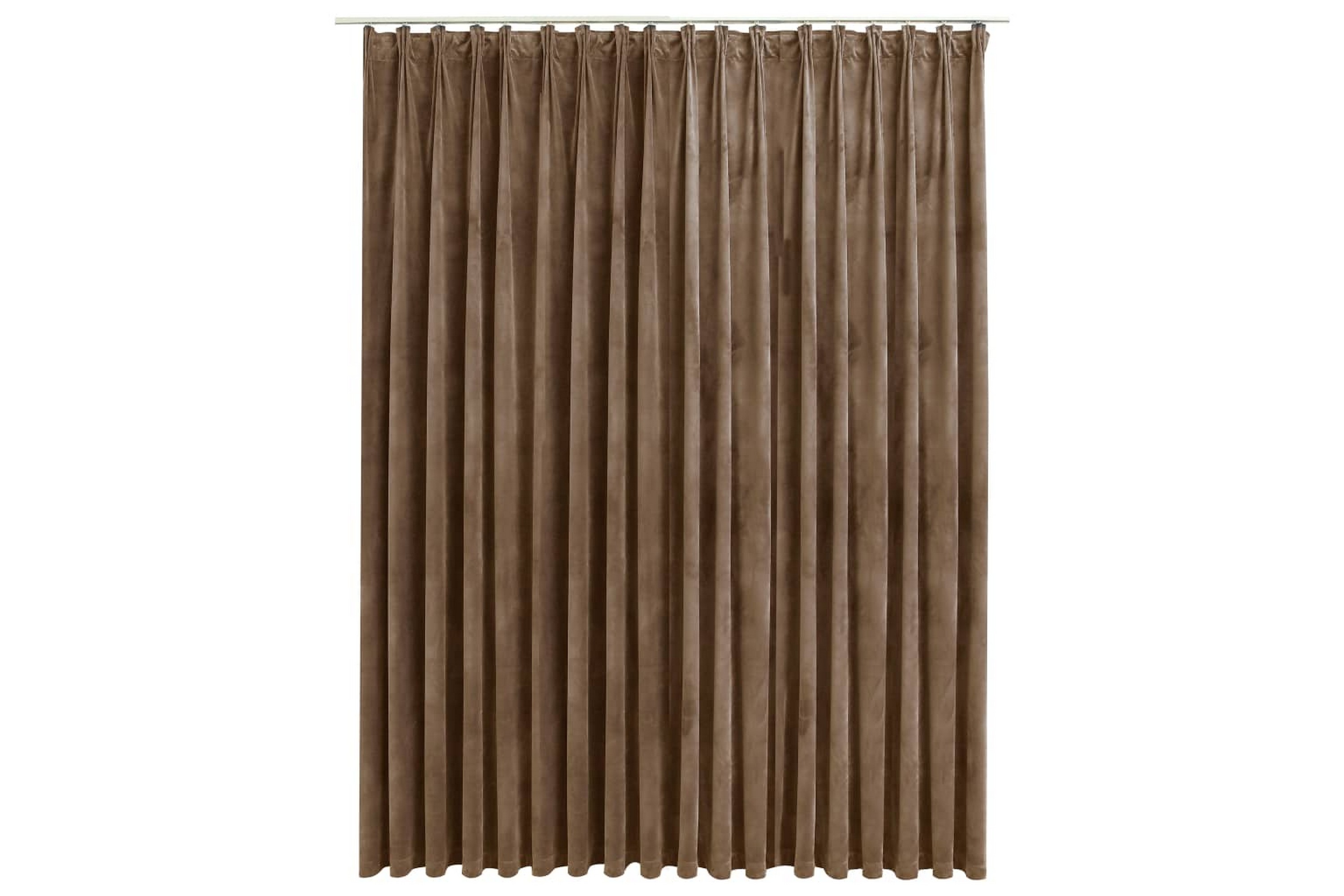 Mörkläggningsgardin med krokar sammet beige 290×245 cm –