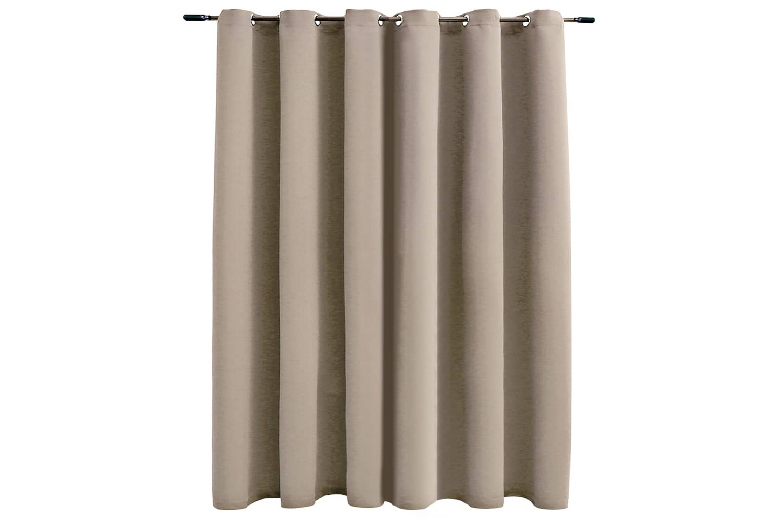 Mörkläggningsgardin med metallringar beige 290×245 cm –