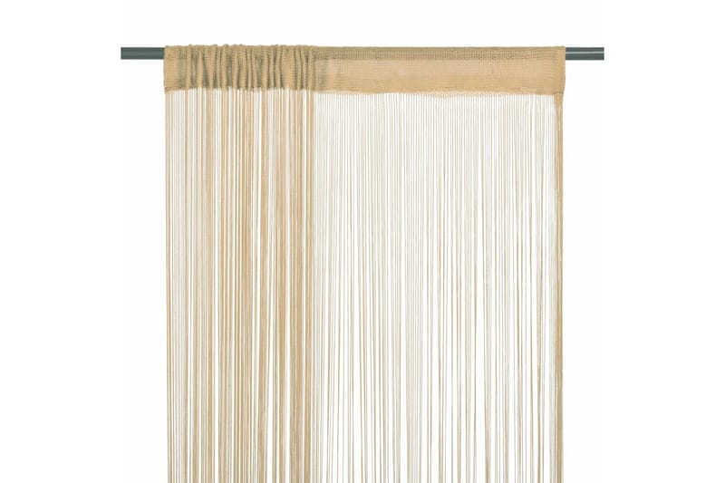 Trådgardiner 2 st 100x250 cm beige - Beige - Textilier & mattor - Gardiner & gardinupphängning