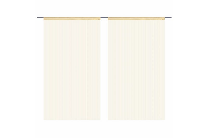 Trådgardiner 2 st 100x250 cm beige - Beige - Textilier & mattor - Gardiner & gardinupphängning