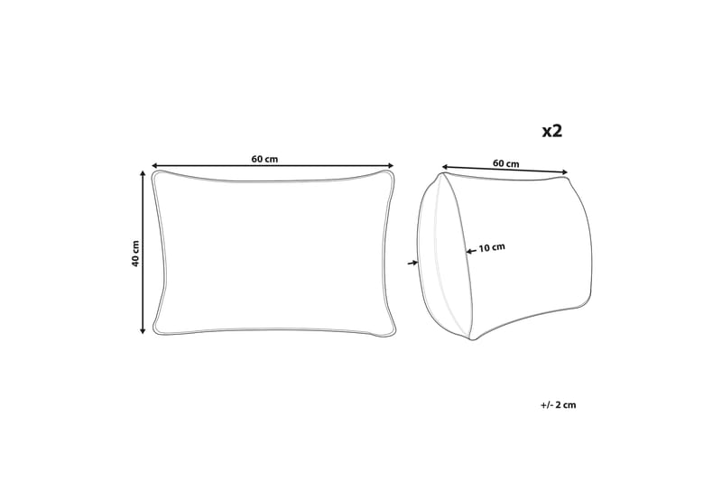 CORSANO Utomhuskudde 42x60 cm 2 st Grå/Vit - Textilier & mattor - Kuddar & plädar - Utomhuskudde