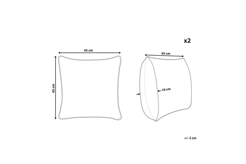 CORSANO Utomhuskudde 45x45 cm 2 st Grå/Vit - Textilier & mattor - Kuddar & plädar - Utomhuskudde