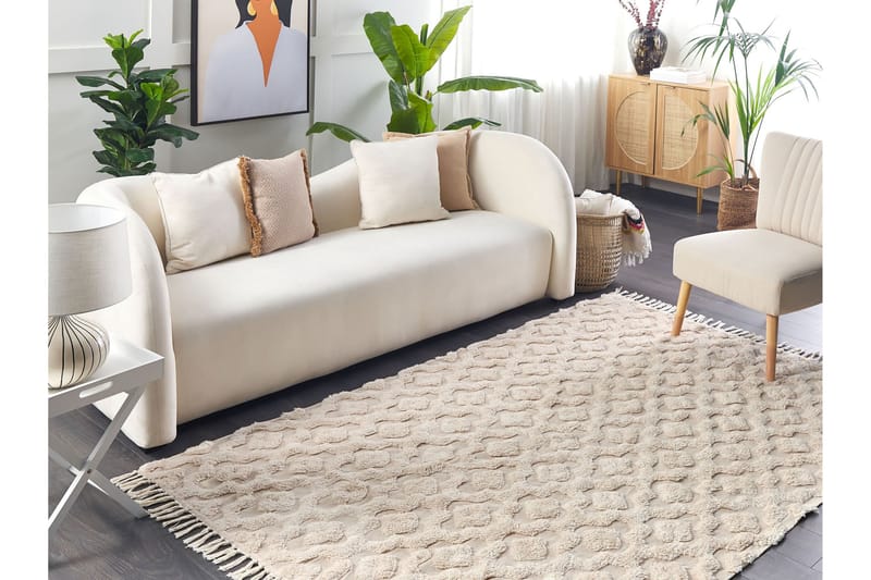 Aksaray Bomullsmatta 140x200 cm Beige - Textilier & mattor - Mattor - Modern matta - Bomullsmattor