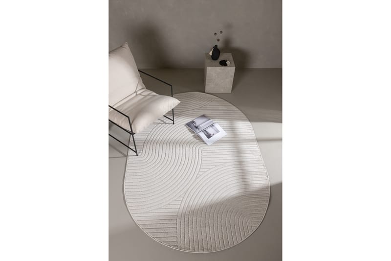 Vince Wiltonmatta 160x230 cm Oval - Vit - Textilier & mattor - Mattor - Modern matta - Friezemattor